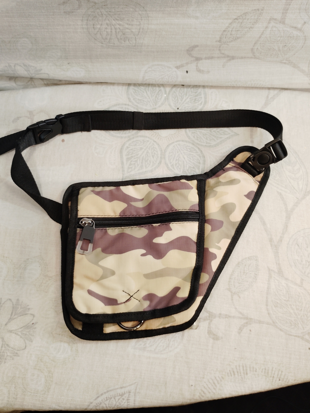 Zara Brown and Tan Camouflage Crossbody/Waist Bag